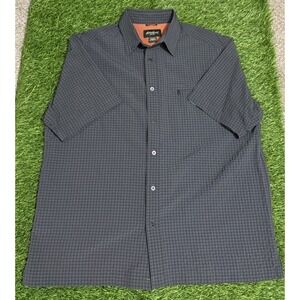 Eddie Bauer Outdoor Outfitter  Plaid Grey Polyester Nylon Size L Extra‎ Button